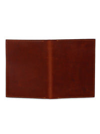 Brown bi-fold travel wallet