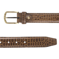 Cognac Croc Embossed Belt