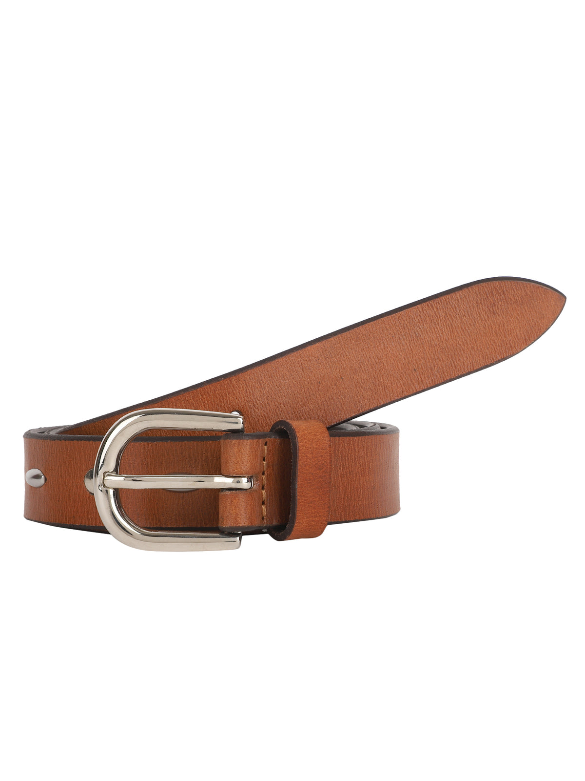Cognac studded Women's Belt
