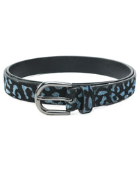 Hair On Blue & Black Women's Belt