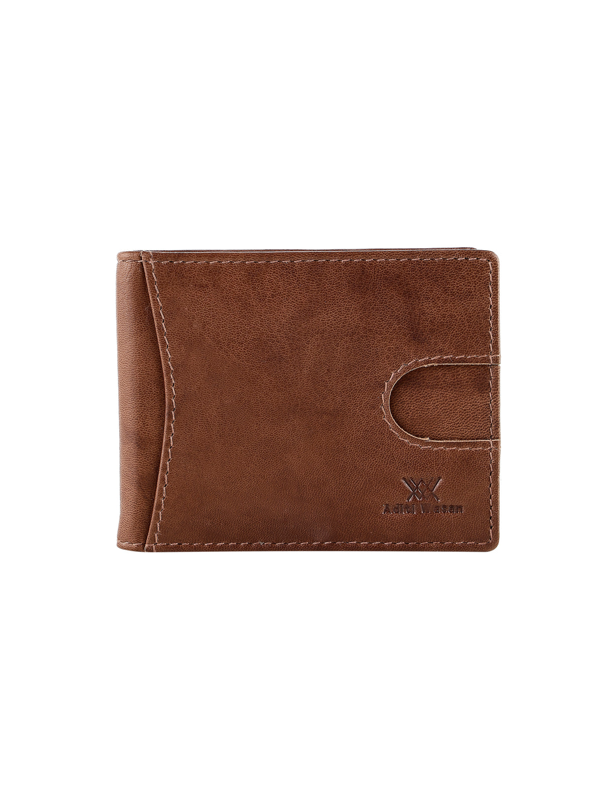 Brown Genuine Leather Pop-up Slim Wallet Card Holder