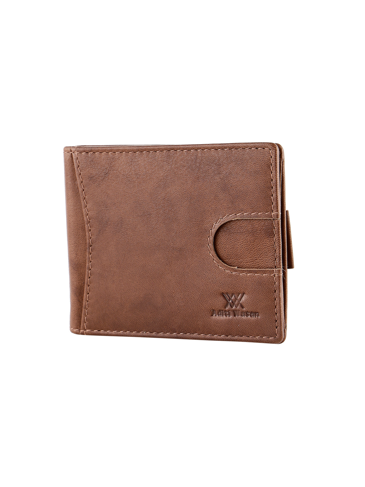Brown Genuine Leather Pop-up Slim Wallet Card Holder