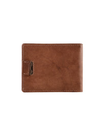 Brown Genuine Leather Pop-up Slim Wallet Card Holder