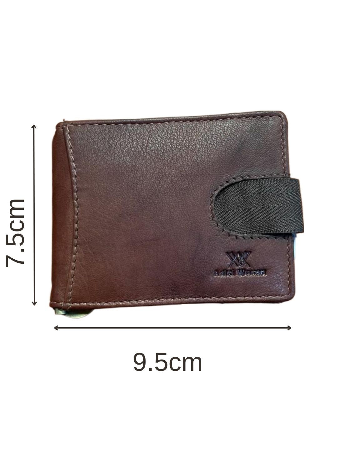 Brown Genuine Leather Pop-up Slim Wallet Card Holder