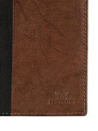 Genuine Leather Slim Wallet with 2 Main Compartments and 4 Card Holder Slots - Brown