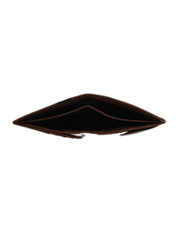 Genuine Leather Slim Wallet with 2 Main Compartments and 4 Card Holder Slots - Brown