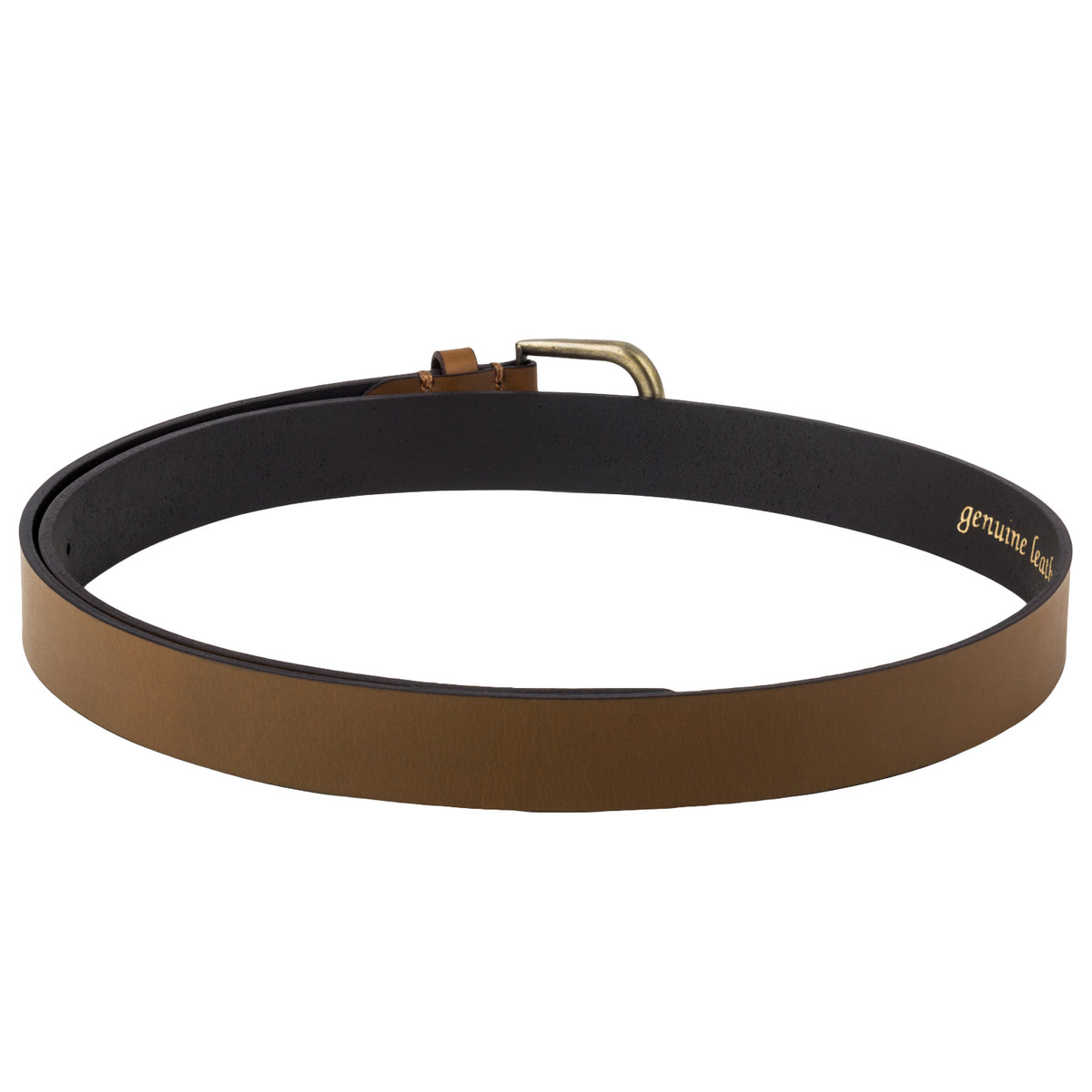 Two-tone tan genuine leather Women's Belt