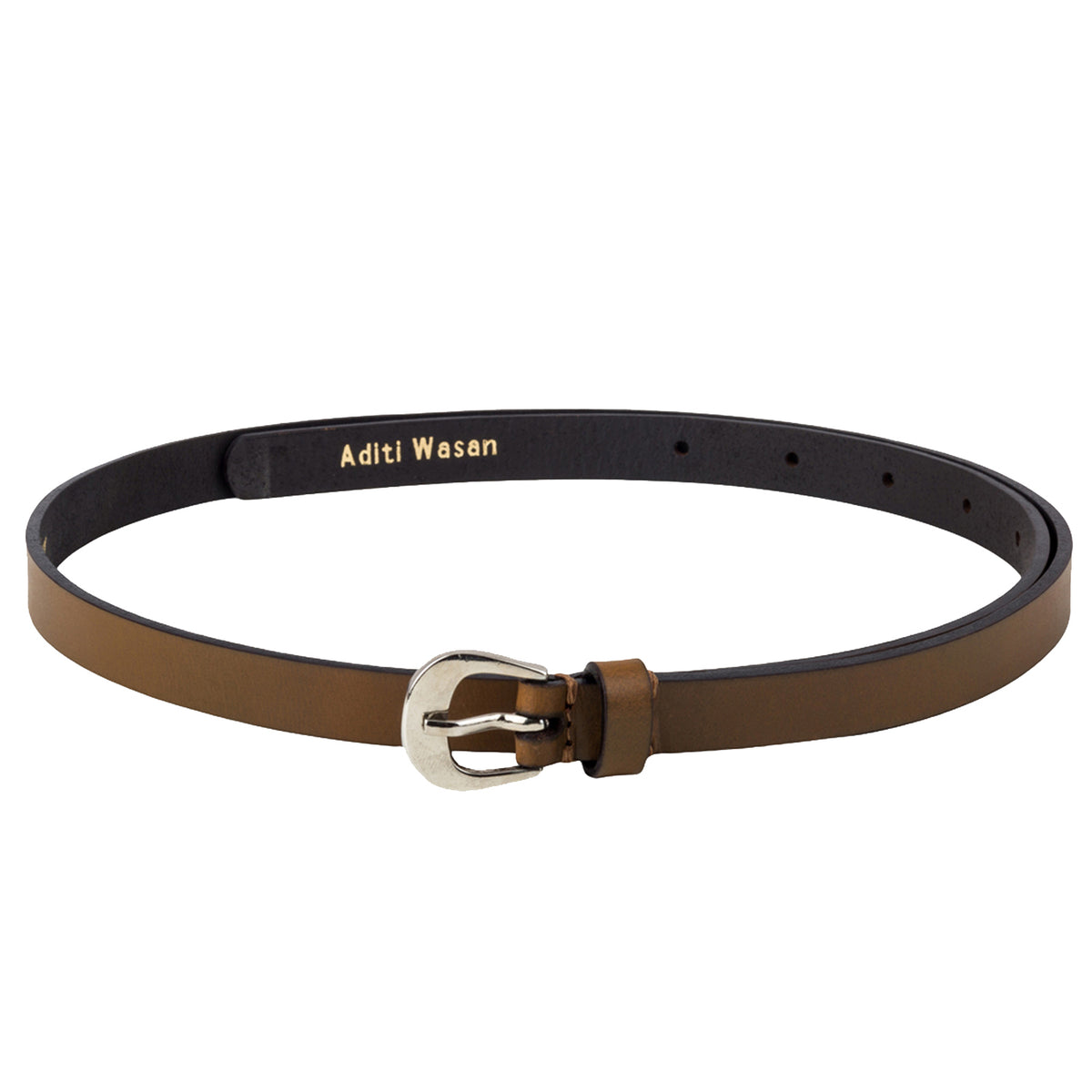 Tan Elegant Oil Pull-Up Women's Belt