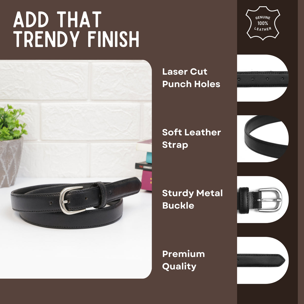 Aditi Wasan Solid Black Women's Belt
