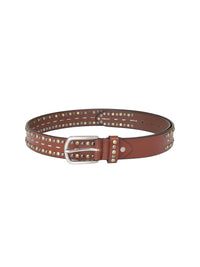 Brown Gold Decorative Stud Men's Belt