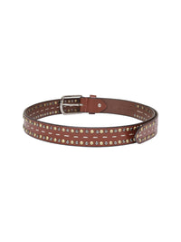 Brown Gold Decorative Stud Men's Belt