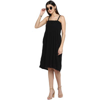 Bandeau Viscose Black Dress