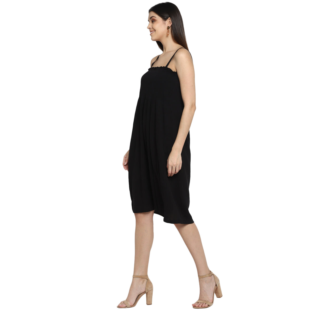 Bandeau Viscose Black Dress