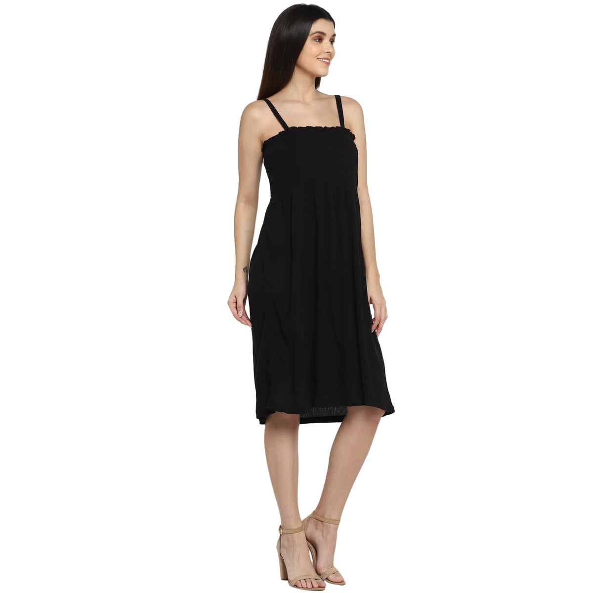 Bandeau Viscose Black Dress