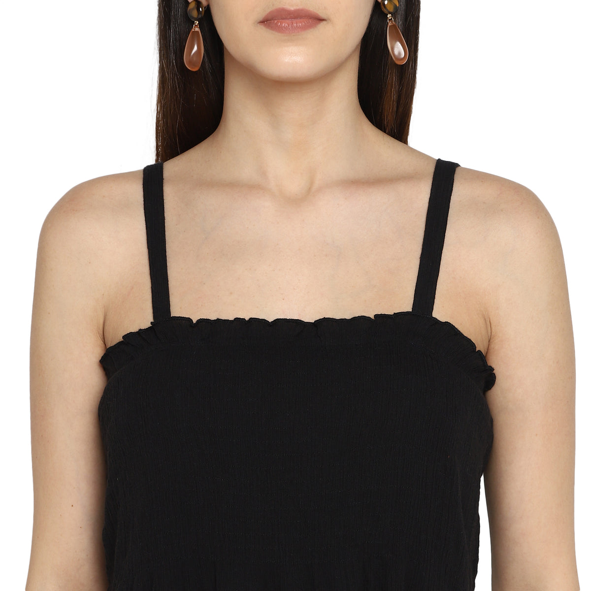 Bandeau Viscose Black Dress