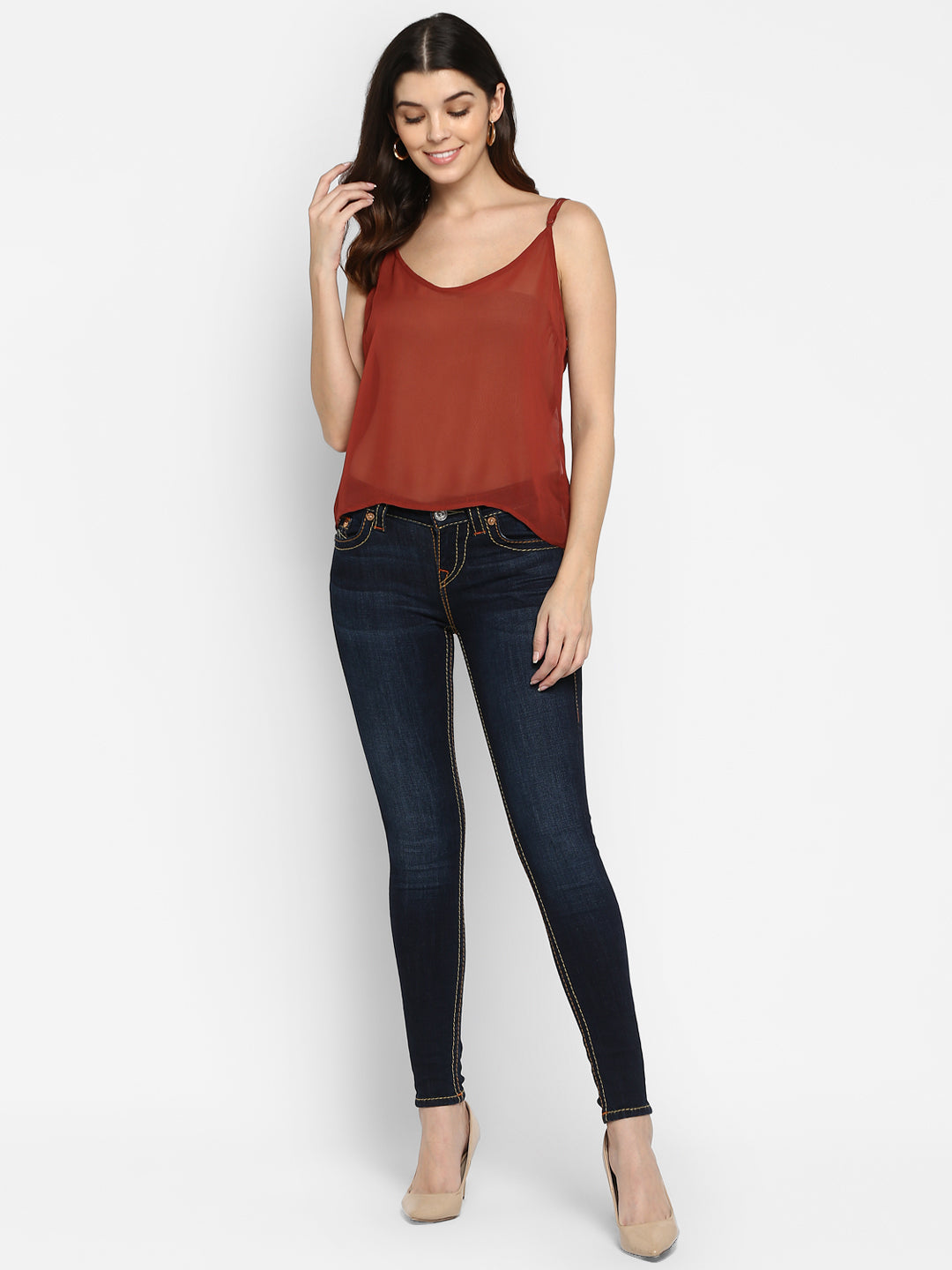 Spaghetti Strap Maroon Camisole