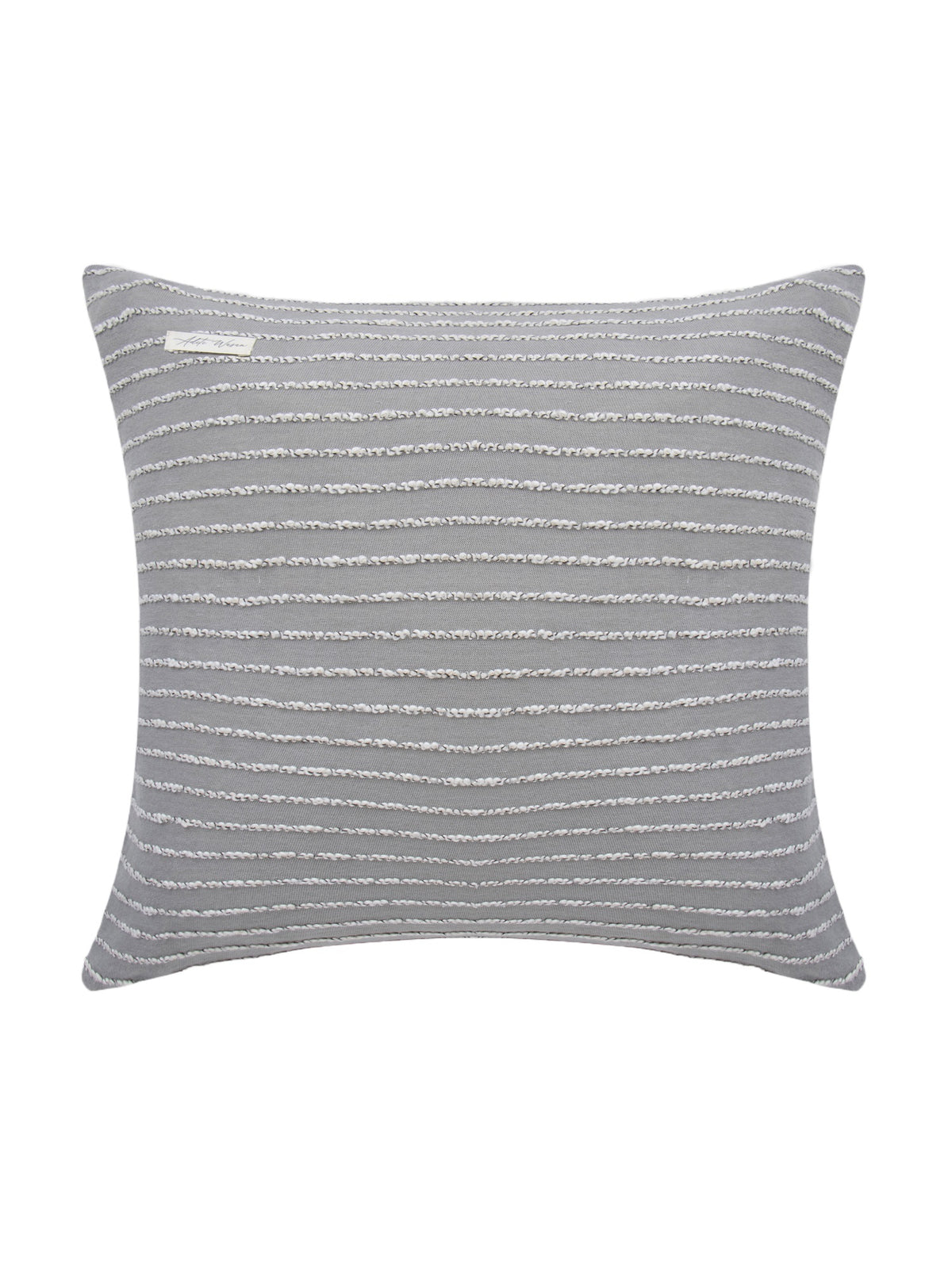 Grey cotton knit cushion cover