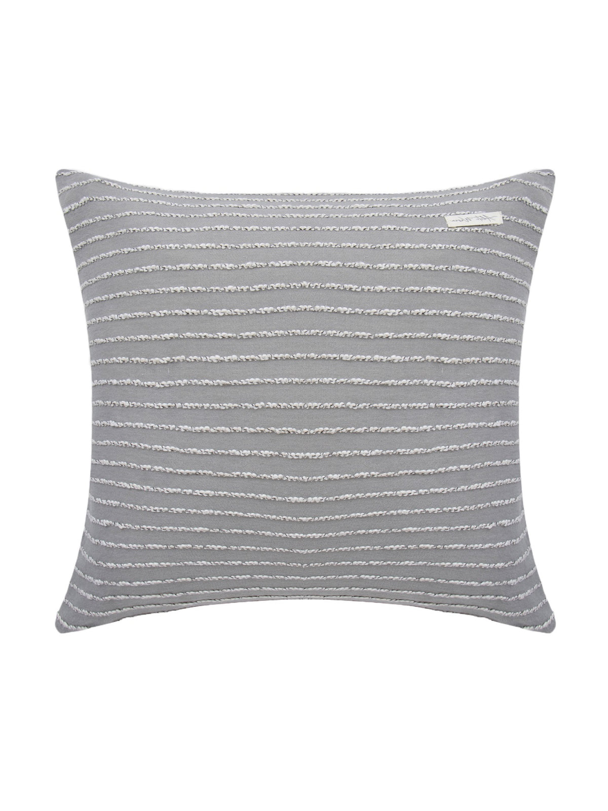 Grey cotton knit cushion cover