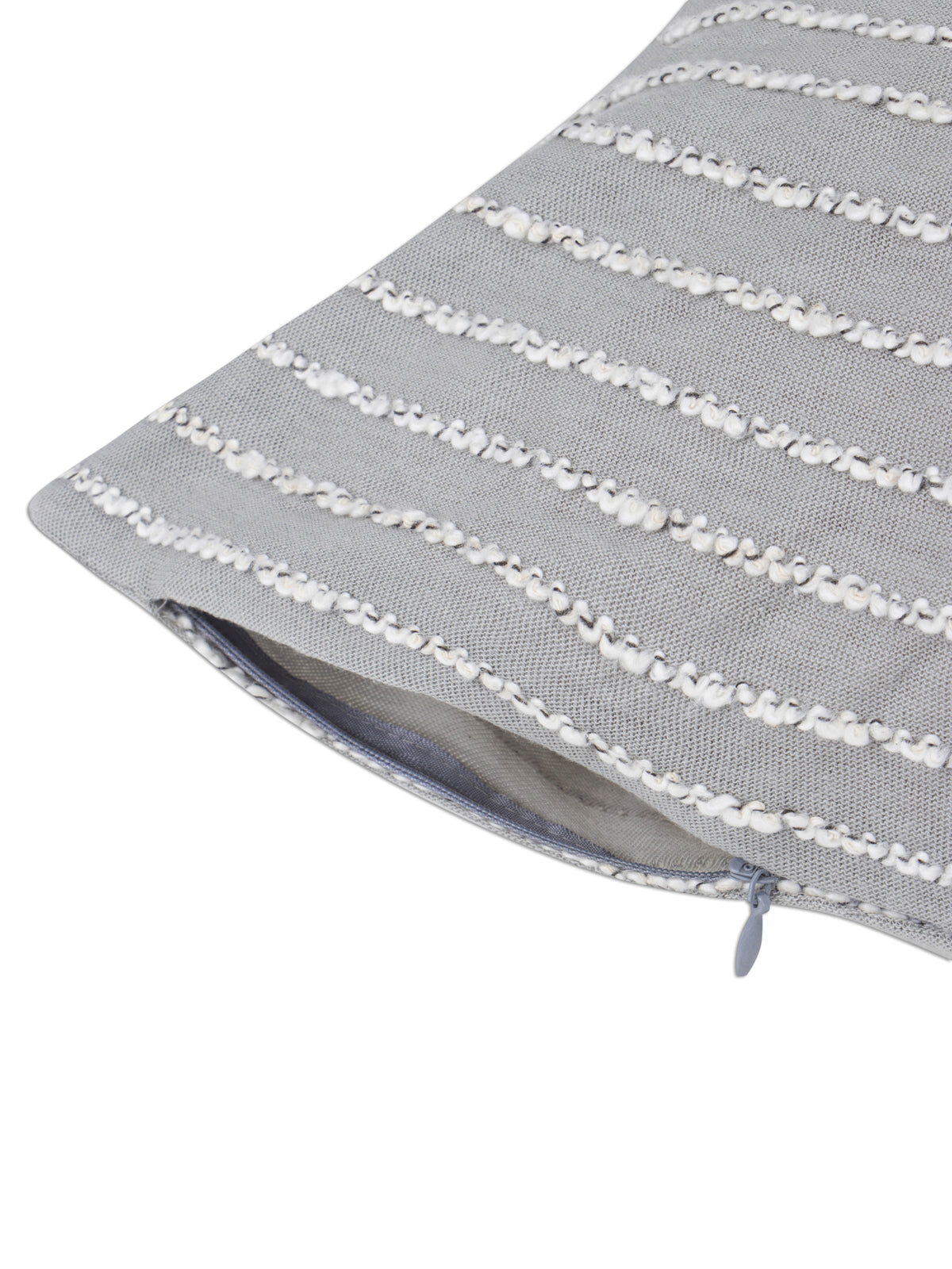 Grey cotton knit cushion cover