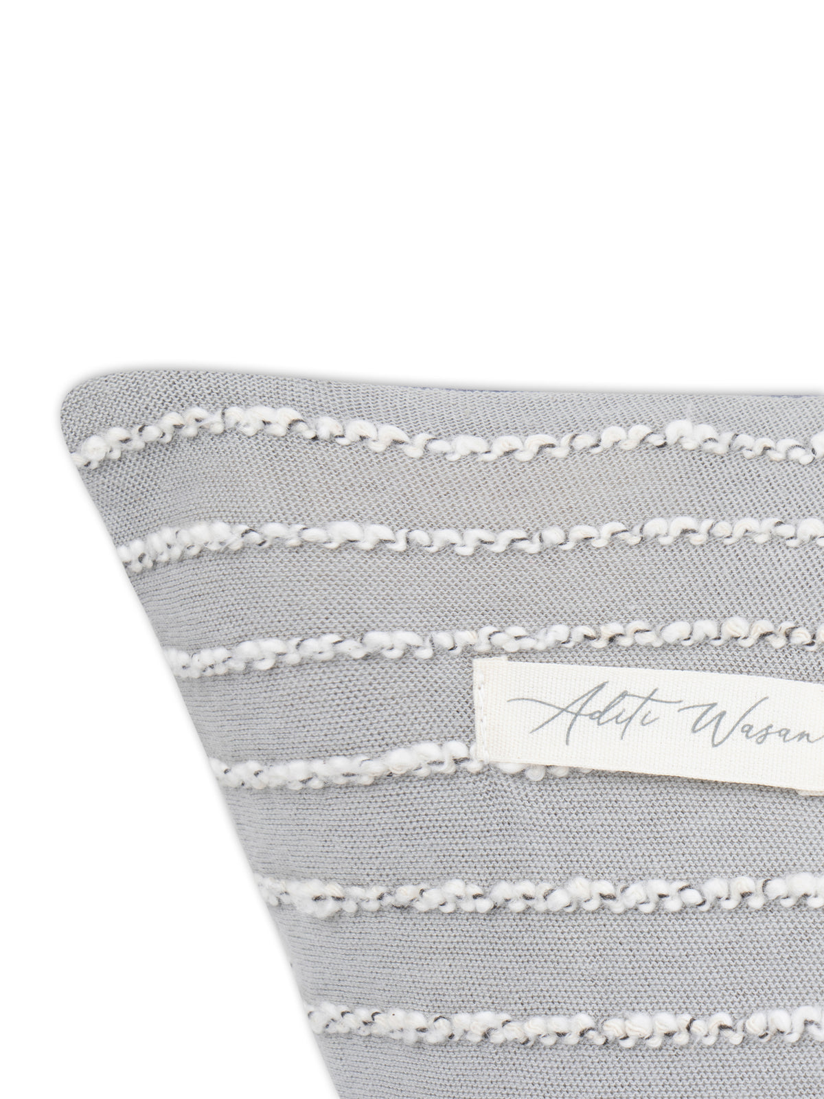 Grey cotton knit cushion cover