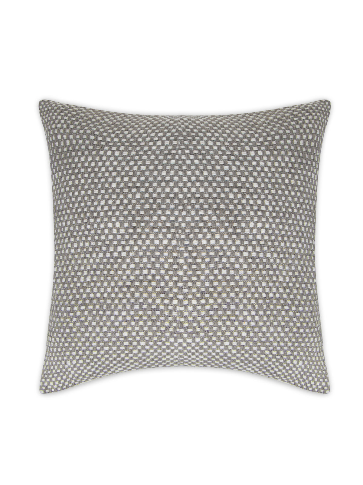 Grey cotton two tone basket weave pattern cushion cover