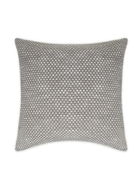 Grey cotton two tone basket weave pattern cushion cover