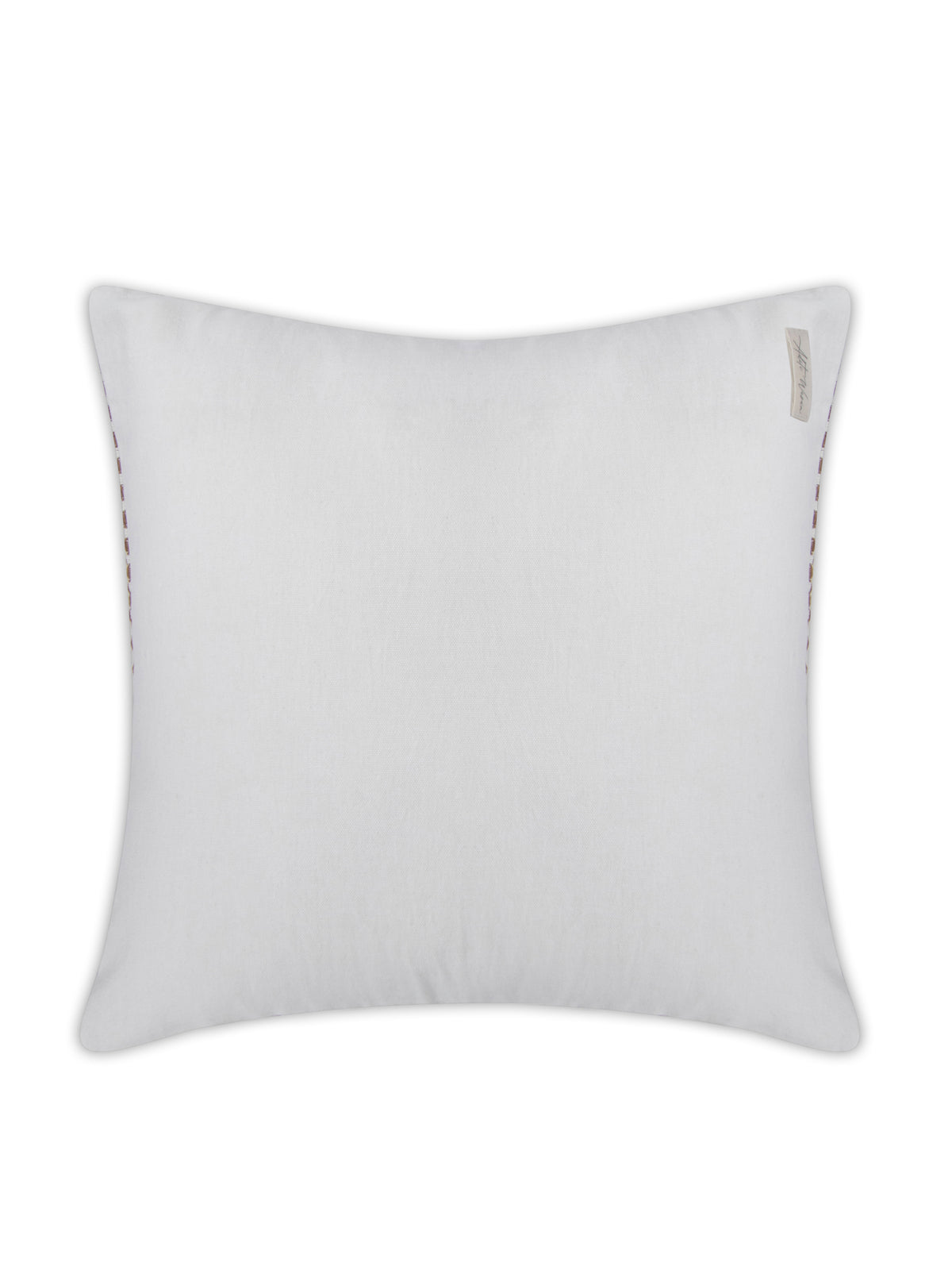 Brown cotton two tone basket weave pattern cushion cover