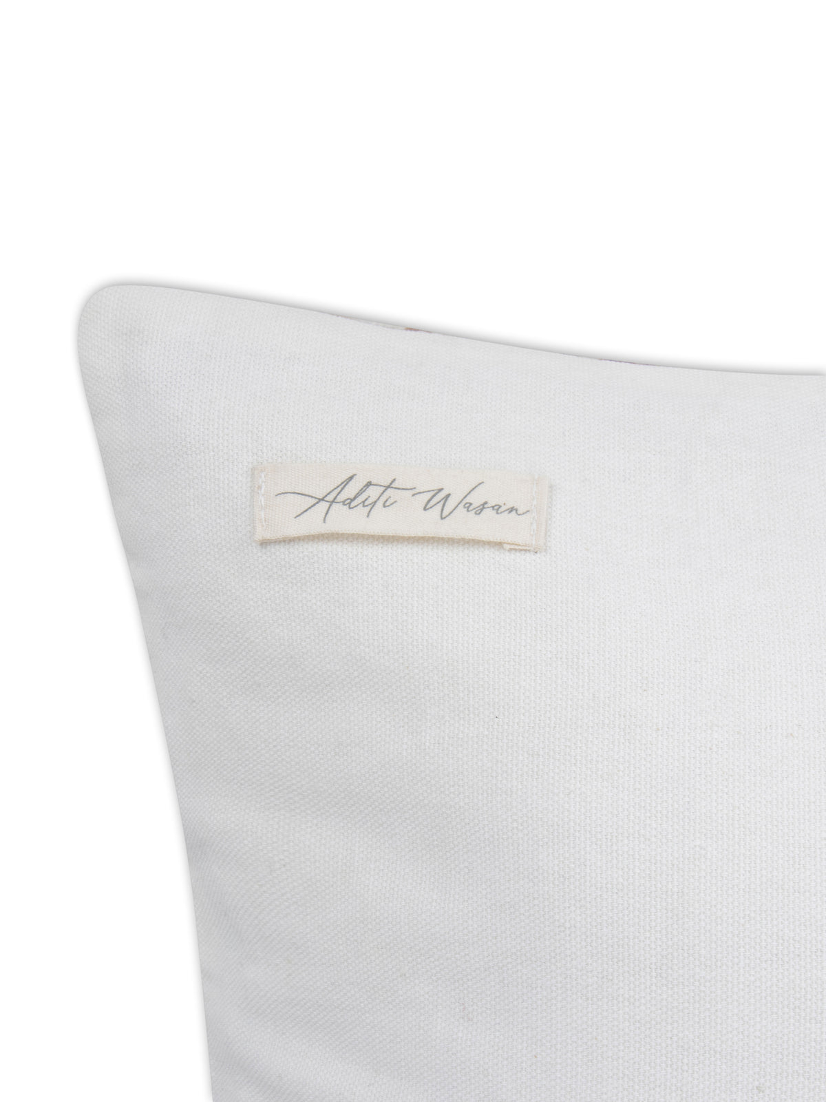 Brown cotton two tone basket weave pattern cushion cover