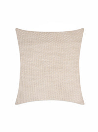 White cotton two tone basket weave pattern cushion cover