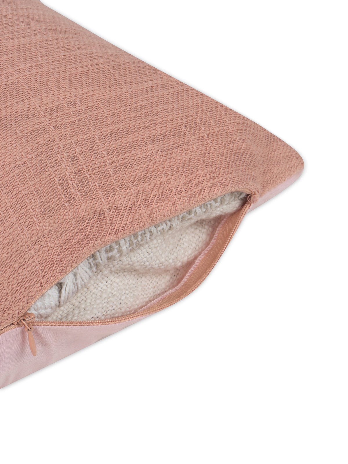 Peach Cotton slub cushion cover