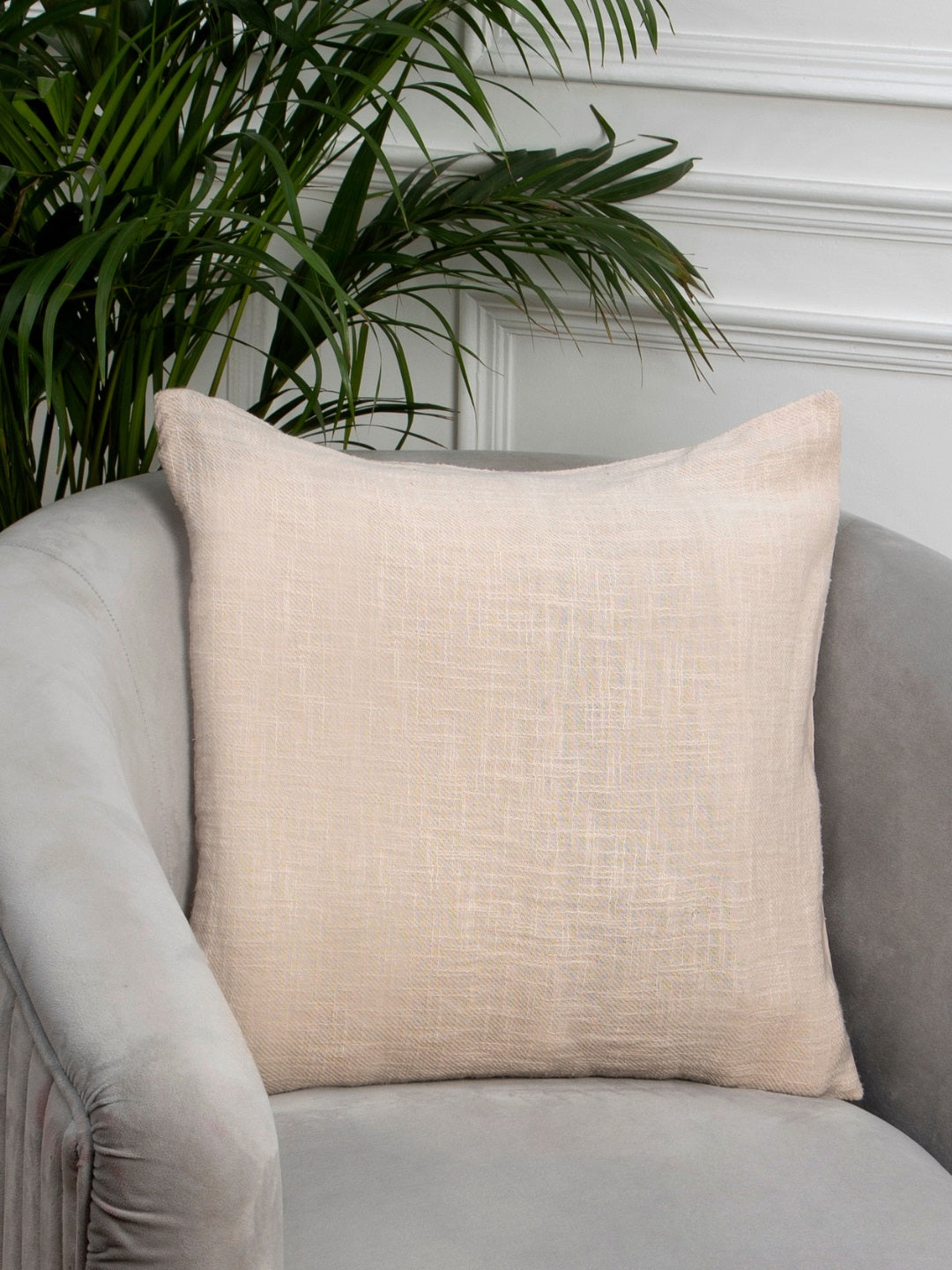 Offwhite Cotton slub cushion cover