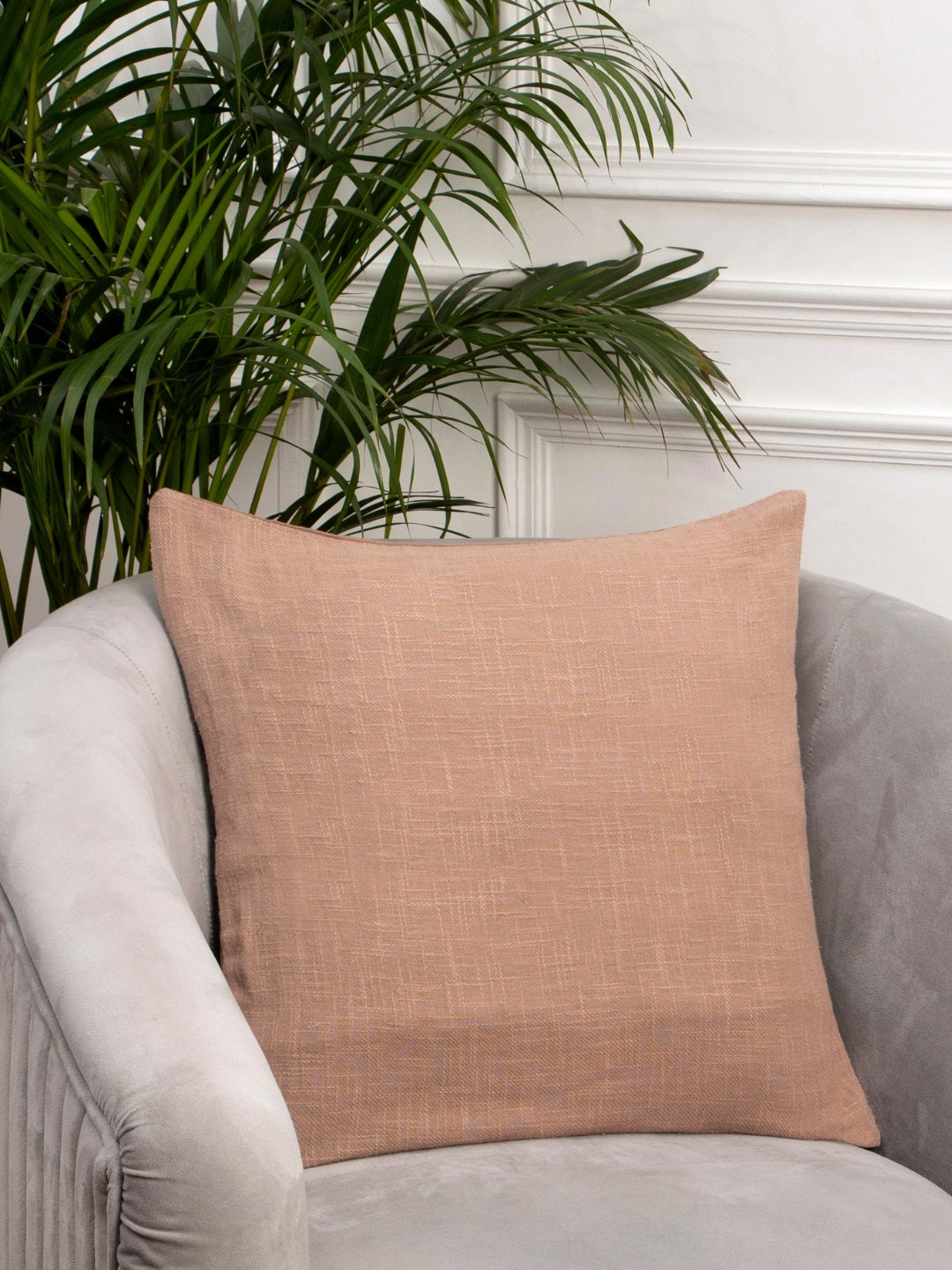 Hazelnut Brown Cotton slub cushion cover
