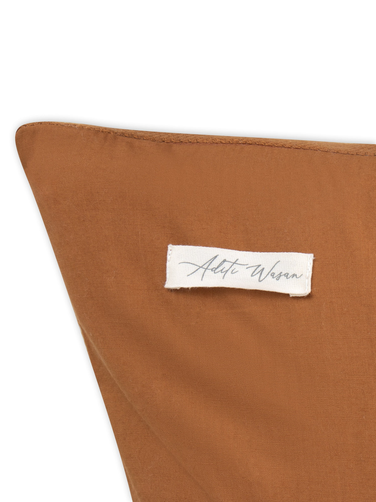 Brown Cotton slub cushion cover