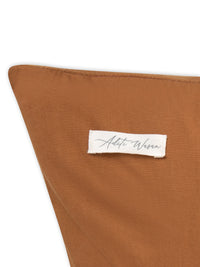 Brown Cotton slub cushion cover