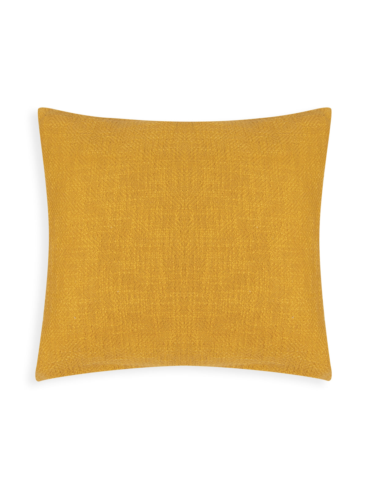 Mustard cotton tweed weave cushion cover