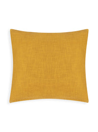 Mustard cotton tweed weave cushion cover