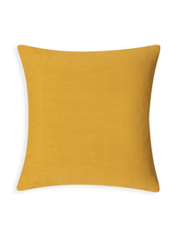 Mustard cotton tweed weave cushion cover