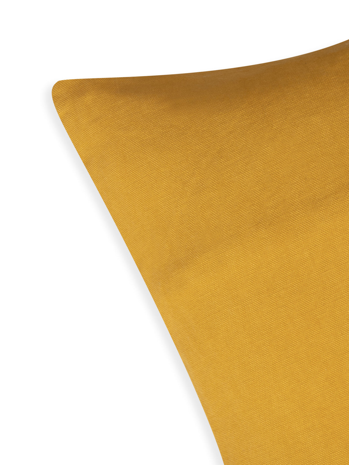 Mustard cotton tweed weave cushion cover