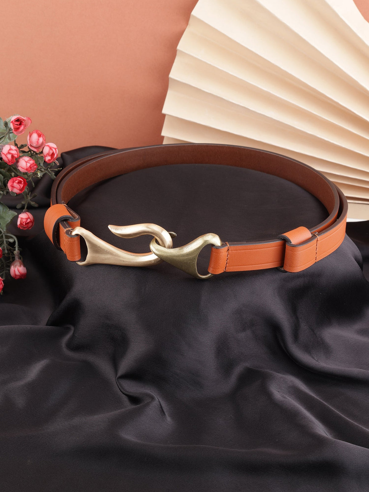 Tan Genuine Leather Free Size Dress Women's Belt