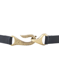 Black Genuine Leather Free Size Dress Women's Belt