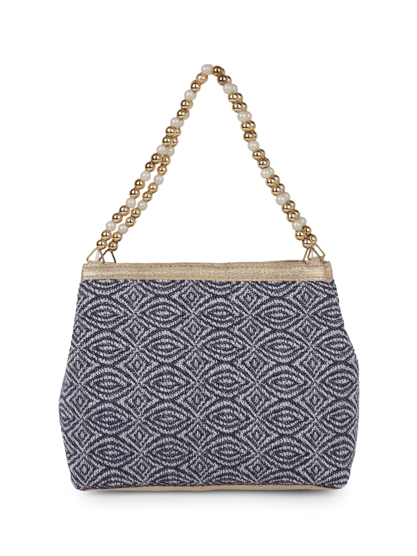 Grey and white jacquard bag