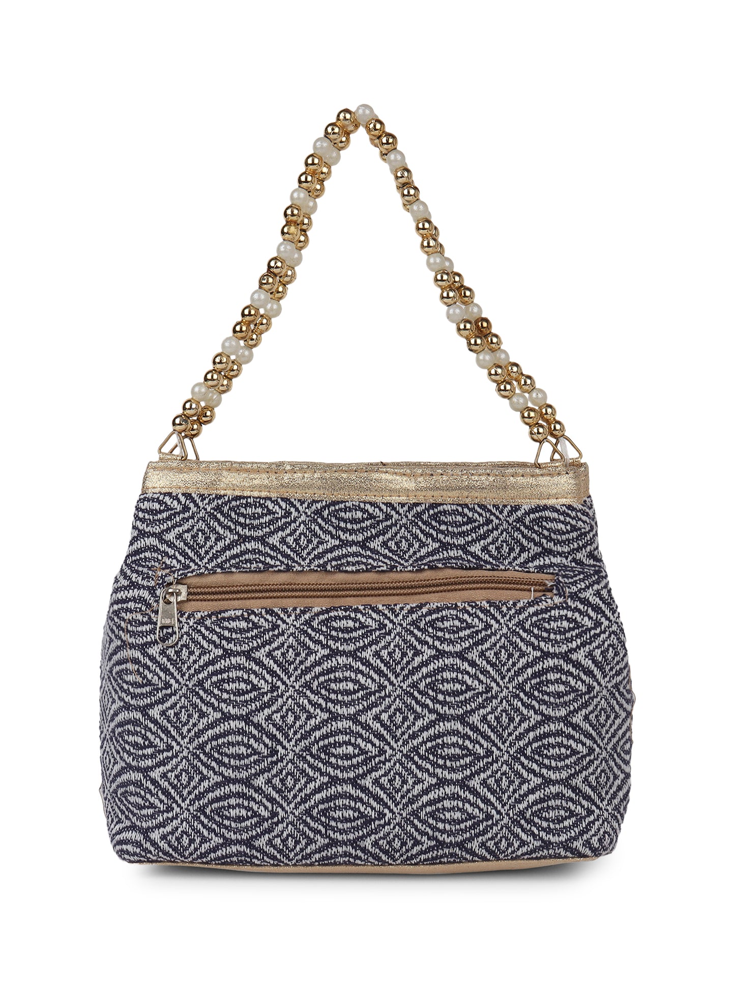 Grey and white jacquard bag