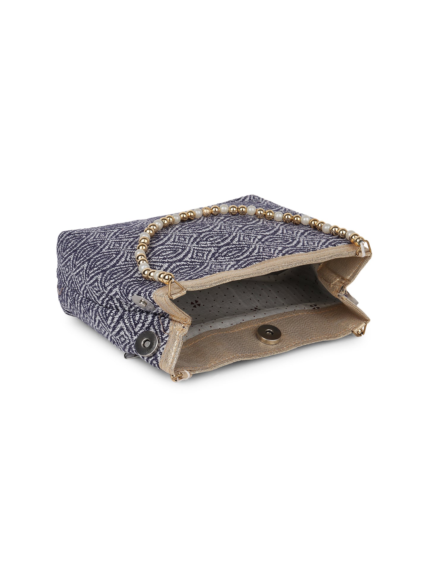 Grey and white jacquard bag