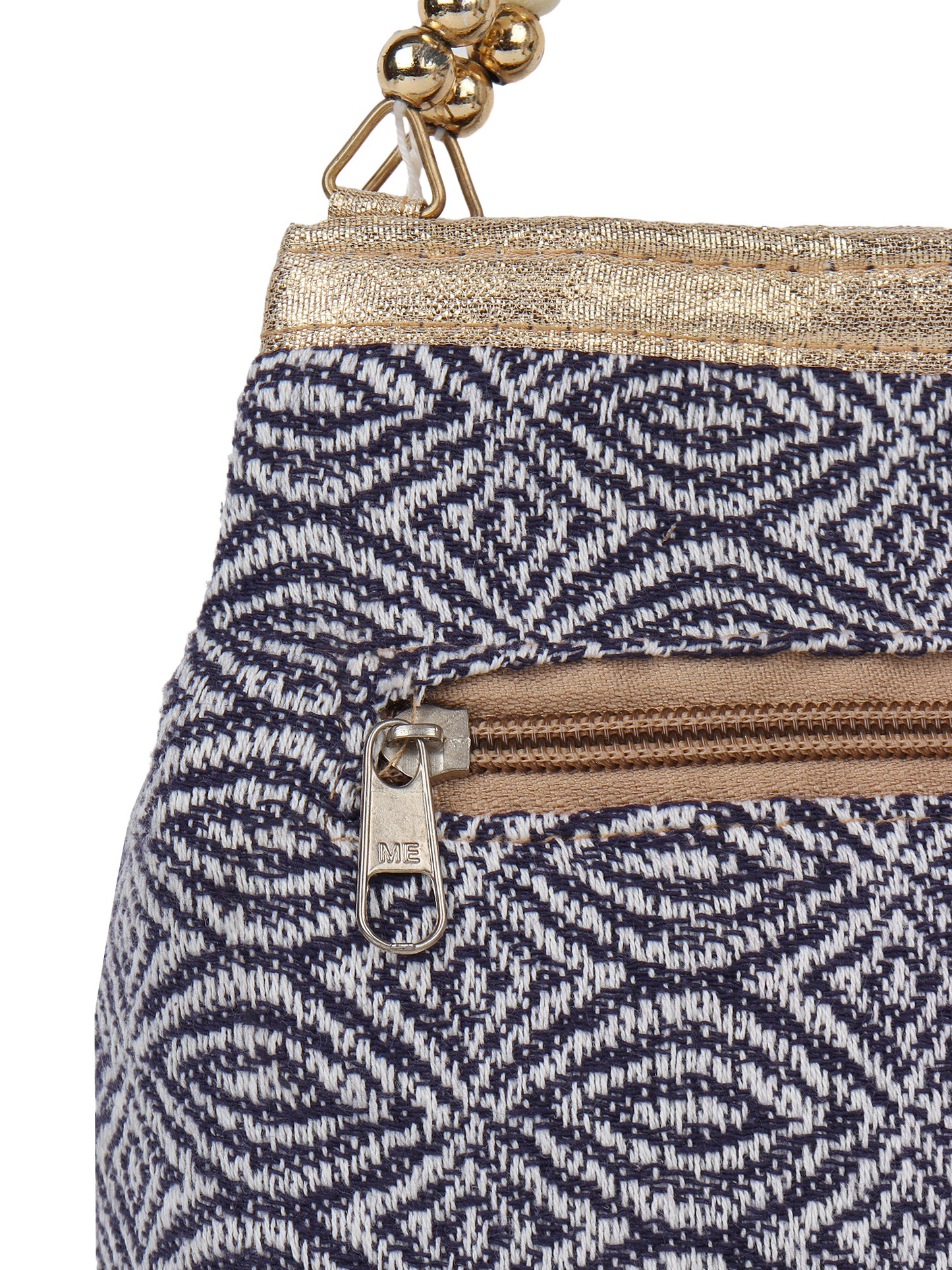 Grey and white jacquard bag