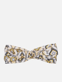 White Color Printed Headband