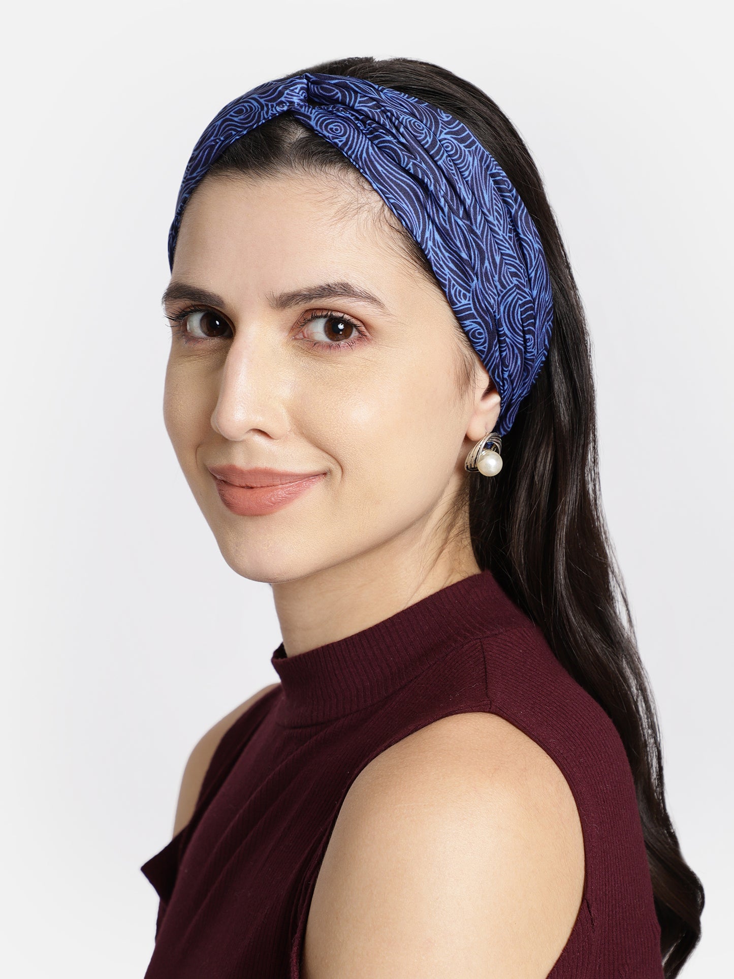 Blue Printed Headband
