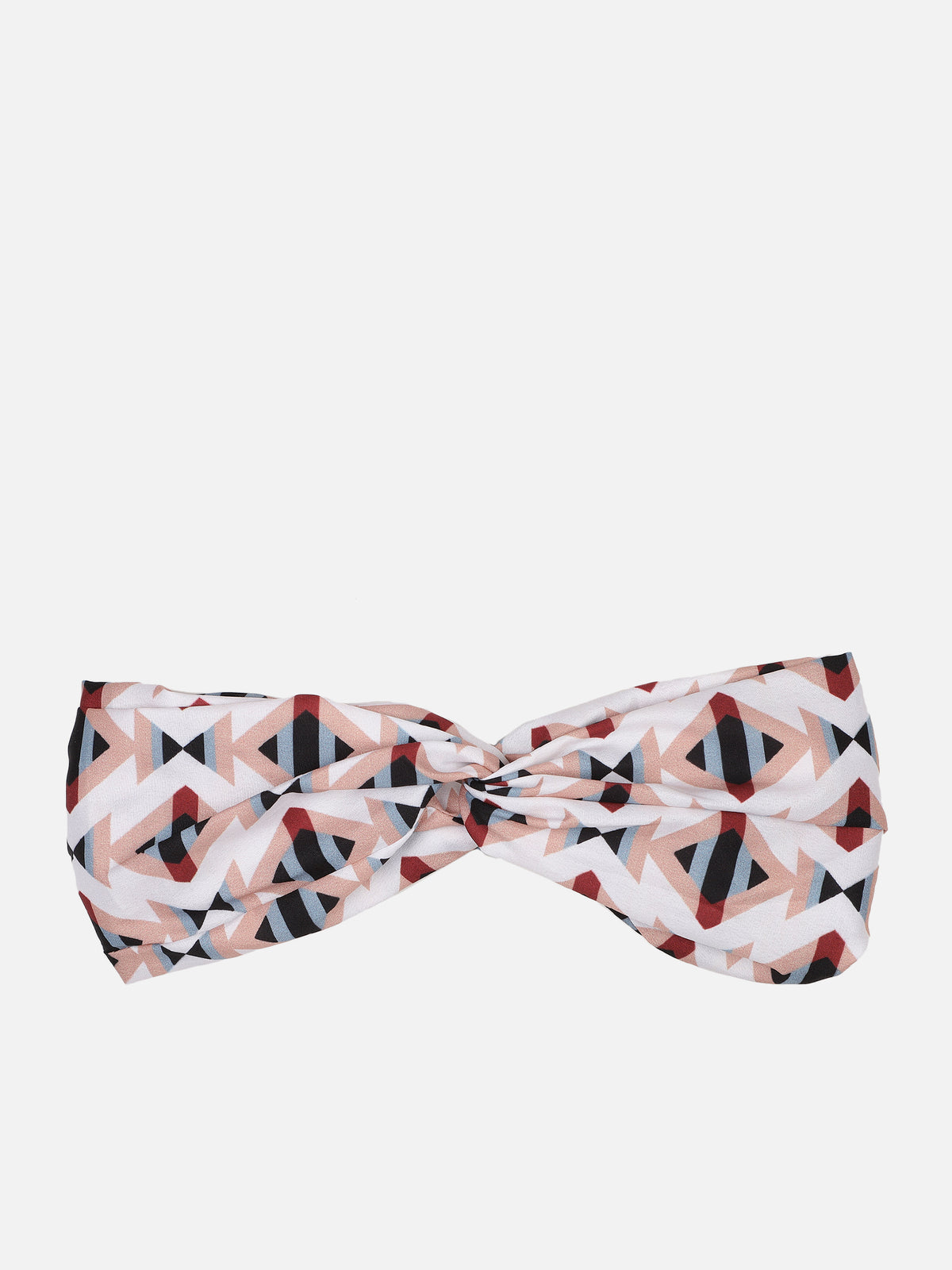 White Color Printed Headband and Scrunchy Combo Set