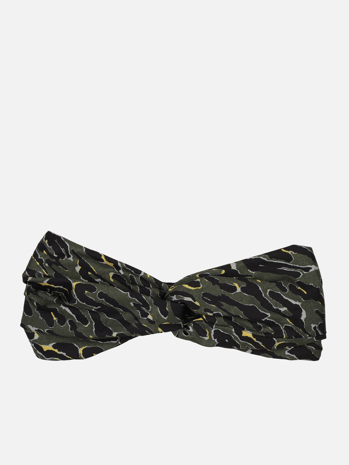 Green Color Printed Headband and Scrunchy