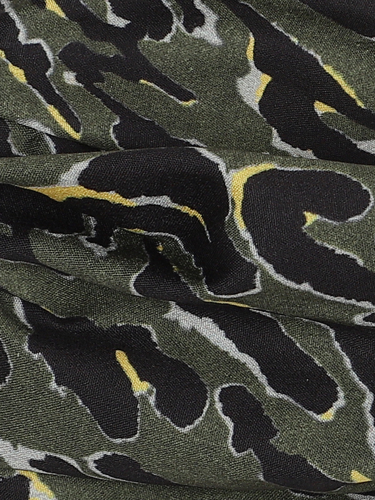 Green Color Printed Headband and Scrunchy