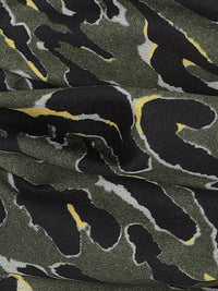 Green Color Printed Headband and Scrunchy